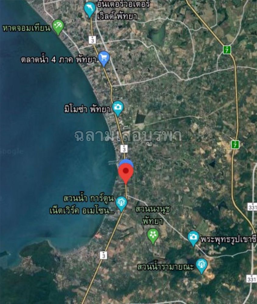 ขายที่ดิน - ขายที่ดินติดถนนสุขุมวิทหน้ากว้าง 500 เมตร ด้านหลังติดสถานีรถไฟความเร็วสูง ต.นาจอมเทียน อ.สัตหีบ จ.ชลบุรี