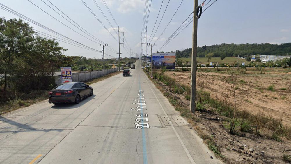 ขายที่ดิน - ขายที่ดินติดถนนวัดบ่อวิน-ยางเอน ต.บ่อวิน อ.ศรีราชา จ.ชลบุรี 9 ไร่ พื้นที่สีม่วง ติดถนน 2 ด้าน