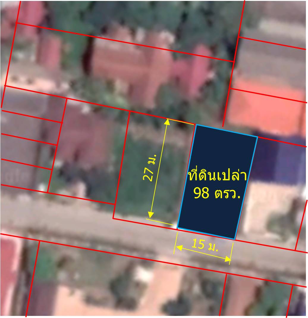 ขายที่ดิน - ขายที่ดินเปล่า 98 ตรว. (ย่านสันติธรรม) ต.ช้างเผือก อ.เมืองเชียงใหม่ จ.เชียงใหม่