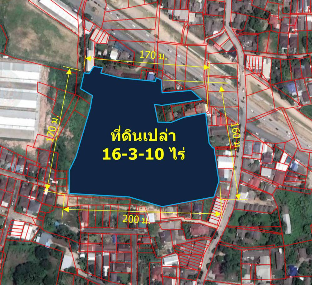 ขายที่ดิน - ขายที่ดินเปล่า 16-3-10 ไร่ (ต.หนองจ๊อม อ.สันทราย)