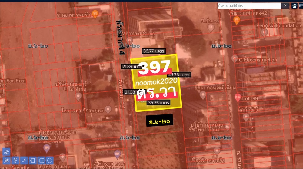 ขายที่ดิน - ขายที่ดิน ซ.รามคำแหง40 เนื้อที่ 397ตรวซอยหัวหมาก14 ทำเลทอง ใกล้เอแบค กรุงเทพ