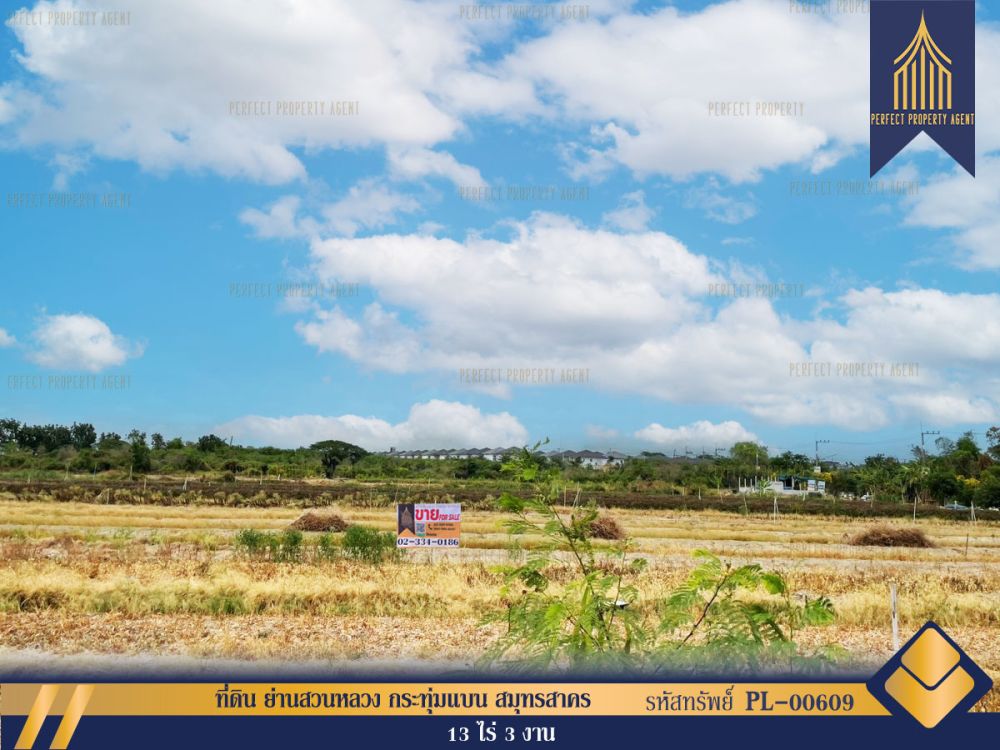 ขายที่ดิน - ที่ดิน ย่านสวนหลวง กระทุ่มแบน สมุทรสาคร เหมาะสมในการพัฒนาเชิงพาณิชย์