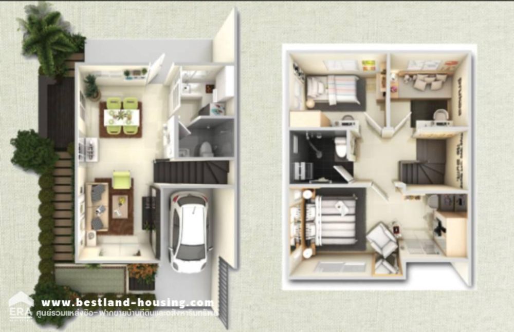 ขายทาวน์เฮาส์ - ขายทาวน์เฮ้าส์ 2 ชั้น 19.2 ตารางวา หมู่บ้านพฤกษา 118 เลียบวารี-มีนบุรี บ้านใหม่ไม่เคยเข้าอยู่