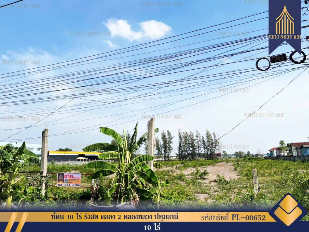 ขายที่ดิน - ขายที่ดิน 10 ไร่ รังสิต คลอง 2 คลองหลวง ปทุมธานี