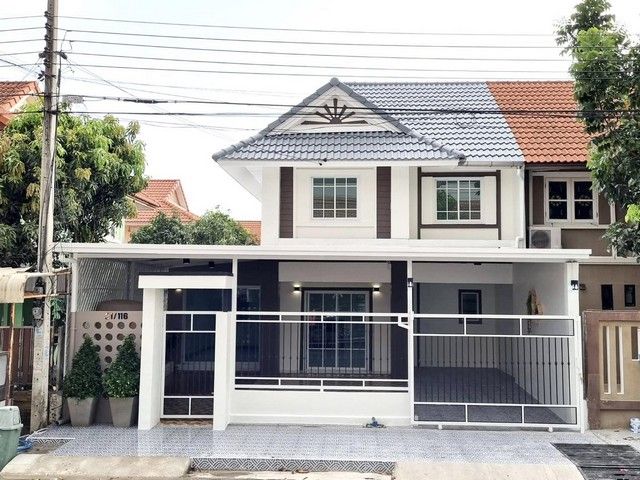 ขายบ้าน - หมู่บ้านพฤกษา 21 บางใหญ่ ซ.คลองถนน ทำเลดี บ้านแฝดขนาดใหญ่ ติดถนนเมน