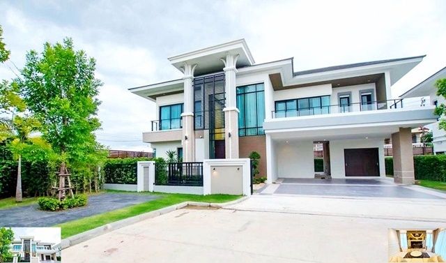 ให้เช่าบ้าน - สารสาสน์วิเทศบางบอน3 1.5 กม.ให้เช่าคฤหาสน์สุดหรู 2 ชั้น แม็คโคร กาญจนาภิเษก 126ตรว. 400ตรม. 4นอน 3น้ำ 4จอดรถ 6แอร์ เฟอร์ครบ พร้อมอยู่