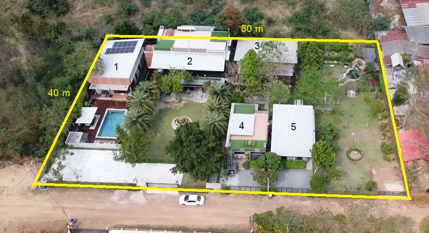 ขายอพาร์ทเม้นท์ / โรงแรม - ขายรีสอร์ที่เขาใหญ่ ทำเลดี วิวสวย มีบ้าน 5 หลังพร้อมทำธุรกิจได้เลย