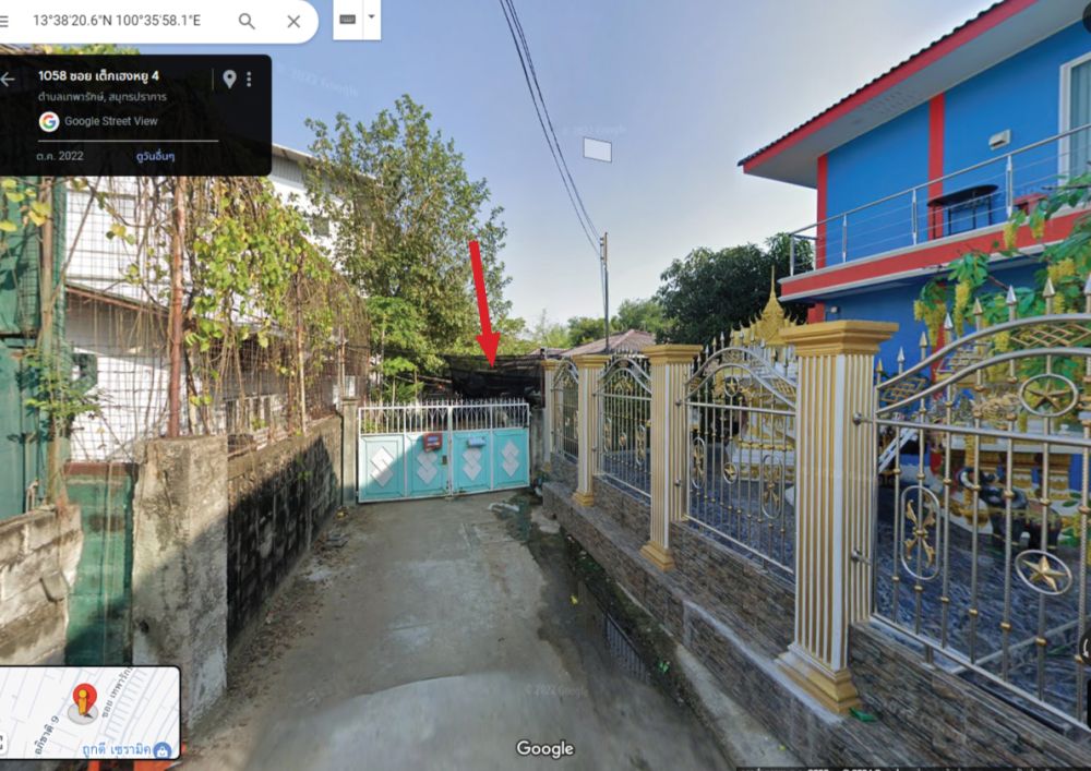 ขายที่ดิน - ขายที่ดินบนถนนเทพารักษ์ ซอย.8 หรือซ.เต็กเฮงหยู 4 ต.เทพารักษ์ อ.เมือง สมุทรปราการ พท.สีแดง พ.2