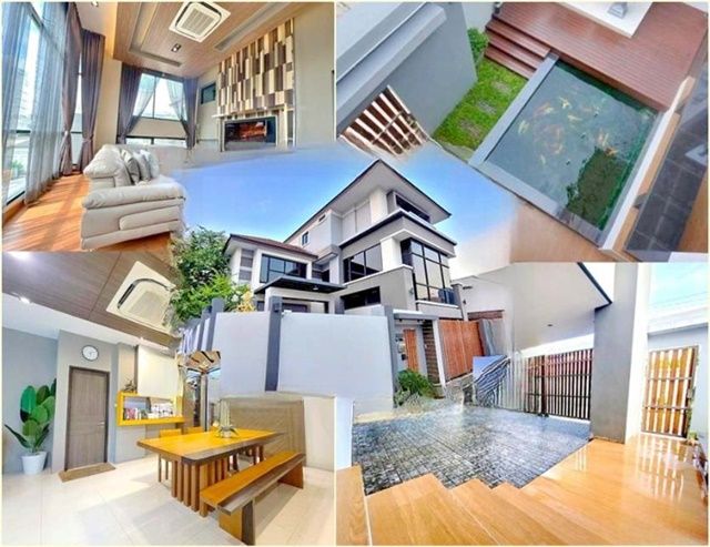 ให้เช่าบ้าน - รัชดา1-11 MRT พระราม 9 ให้เช่าคฤหาสน์หรู 3 ชั้น สไตล์โมเดิร์น หัวมุม 70ตรว. 350ตรม. ตกแต่งเรียบร้อย 5นอน 4น้ำ 6จอดรถ 7แอร์ สวนรอบบ้าน