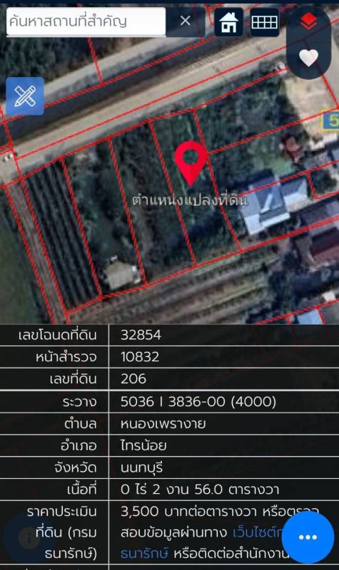ขายที่ดิน - ขายด่วนที่ดิน 256 ตรว.ติดถนนเส้นหลัก เลียบคลองใหม่เจริญ ม.5-8 ต.หนองเพรางาย อ.ไทรน้อย จ.นนทบุรี