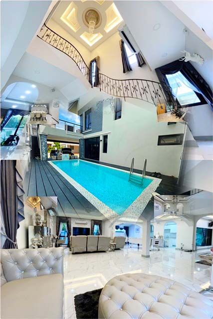 ให้เช่าบ้าน - สนุกเวคพาร์ค บางบอน3 ซาวน่า ฟิตเนส ให้เช่าคฤหาสน์หรู PoolVilla แอร์9ตัว 4นอน ลดราคาครึ่ง ครัวฝรั่ง ครัวไทย 2ชั้น 123 ตารางวา 513ตรม.