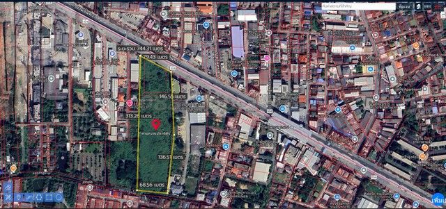 ขายที่ดิน - ขายที่ดินสีเหลือง ถนนรามอินทรา (เนื้อที่13-2-14 ไร่ ขายวาละ 250,000 บาท รวมเป็นเงิน 1,352,500,000 บาท) บางเขน กรุงเทพ