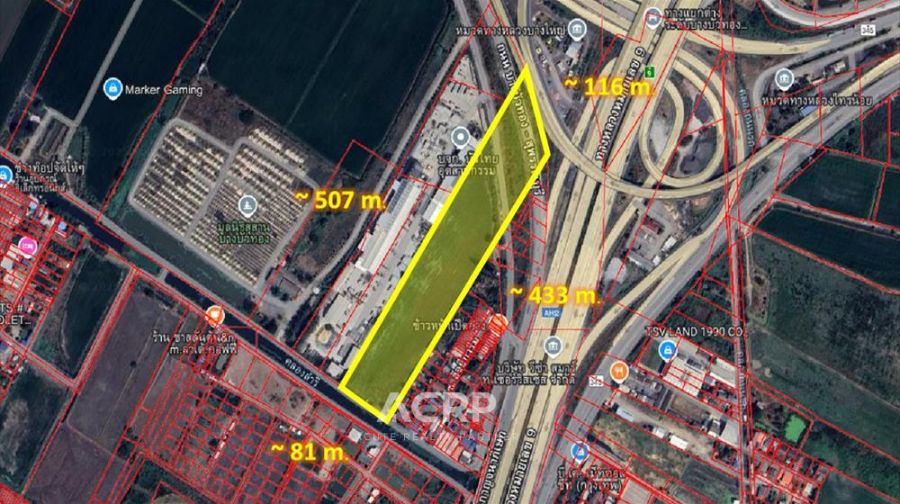 ขายที่ดิน - ขายที่ดินติดถนนบางบัวทอง-สุพรรณบุรี 17 ไร่ ที่ดินทำเลทอง