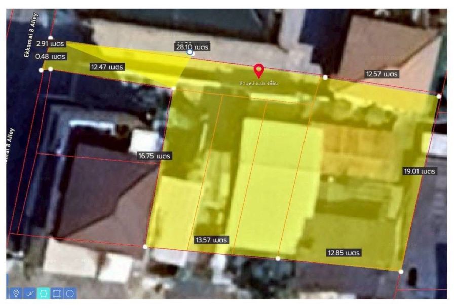 ขายที่ดิน - ขายที่ดิน พร้อมสิ่งปลูกสร้าง เอกมัย ซอย 8 ขนาด 126 ตร.วา โลเคชั่นดี ใกล้ถนนใหญ่ เข้าออกได้ทั้งสุขุมวิท, เพชรบุรี, พระราม 9