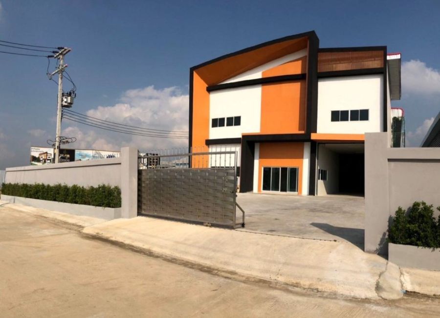 โรงงาน / โกดัง - ให้เช่าหรือขายโรงงาน โกดัง พื้นที่ประมาณ 1.5 ไร่ โกดัง พร้อมออฟฟิศ 2 ชั้น ไฟฟ้า 3 เฟส ตำบลท่าเสา สมุทรสาคร