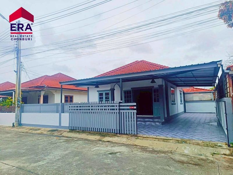 ขายบ้าน - บ้านเดี่ยวชั้นเดียว 42 ตร.วา หมู่บ้านสุขเจริญ 2 ศรีราชา ทำเลดี ใกล้เครือสหพัฒน์