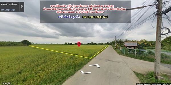ขายที่ดิน - ขายที่ดินเปล่า (ที่นา) ฉะเชิงเทรา เนื้อที่ 11-3-96ไร่ รูปแปลงสวย ขายถูกๆ ด้านหน้าติดถนนคอนกรีต ยาวประมาณ 135 เมตร โฉนด นส.4 พร้อมโอน