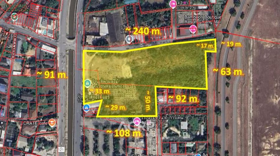 ขายที่ดิน - ขายที่ดินใกล้สนามบินเชียงใหม่ ขนาด 13 ไร่ ผังเมืองสีเหลือง ใกล้สนามบินเชียงใหม่