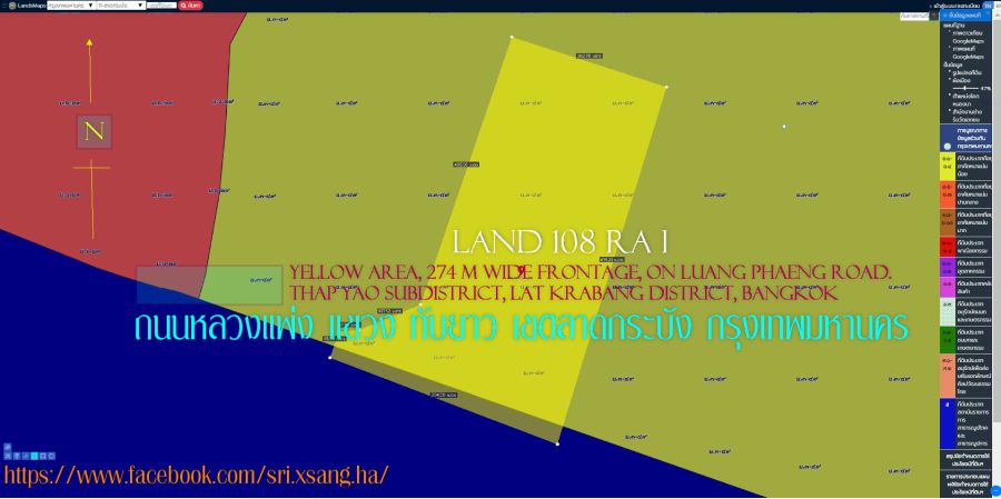ขายที่ดิน - ขายที่ดิน 108ไร่ พื้นที่สีเหลือง หน้ากว้าง 274ม. ถนนหลวงแพ่ง แขวง ทับยาว เขตลาดกระบัง กรุงเทพมหานคร