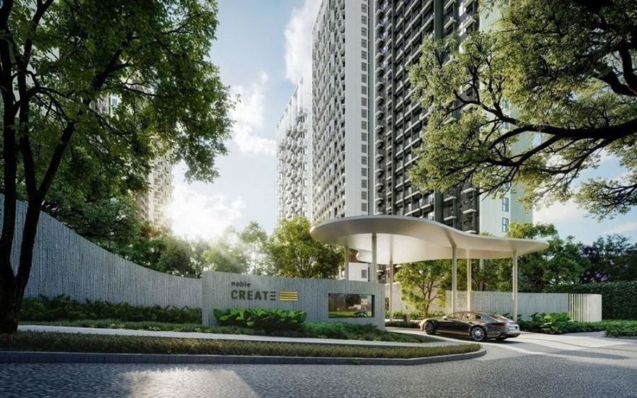 ขายคอนโด - ขายดาวน์คอนโด โนเบิล ครีเอท ห้องมุม ชั้น 9 ตึก F เลี้ยงสัตว์ได้ ทำเลดี เดินทางสะดวก