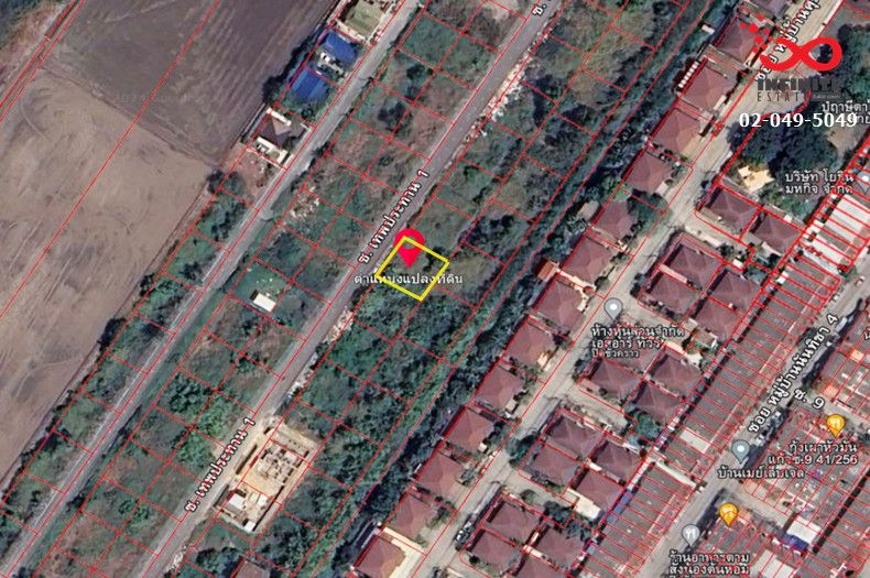 ขายที่ดิน - ขายถูกที่ดิน 58 ตร.วา บางกรวย ไทรน้อย ซอยเทพประทาน 1 นนทบุรี
