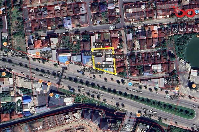 ขายที่ดิน - ขายที่ดินถมแล้ว 366 ตร.วา ติดถนนใหญ่เทพรักษ์ บางเขน