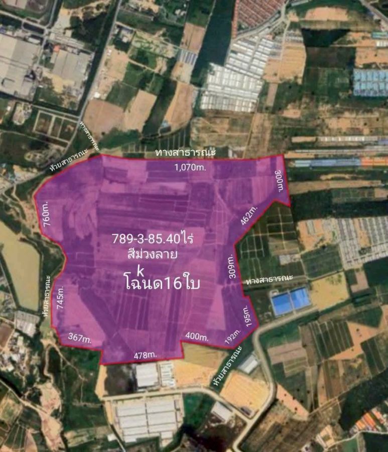 ให้เช่าที่ดิน - ให้เช่าที่ดินแปลงใหญ่สีม่วงลาย มาบยางพร 798 ไร่ ที่ดินสูงไม่ต้องถม ติดนิคมโรจนะ ใกล้นิคมอีสเทิร์นซีบอร์ดWHA-9กม. ปลวกแดง ระยอง