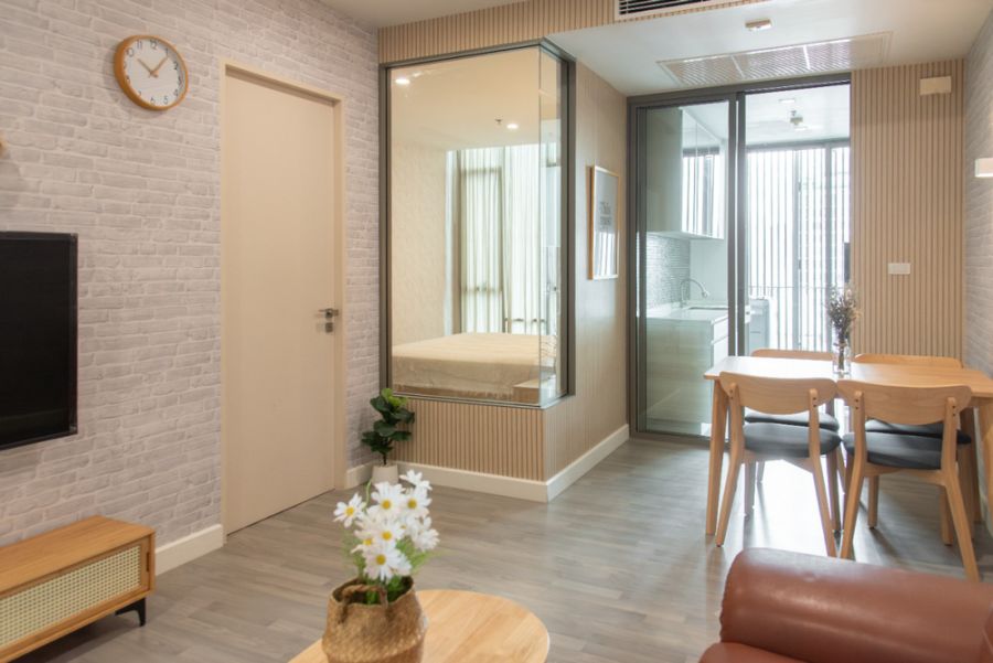 ให้เช่าคอนโด - เดอะ รูม วงเวียนใหญ่ 47 ตารางเมตร 1 ห้องนอน ชั้น 23 ตกแต่งครบ