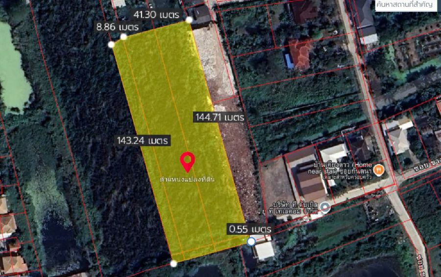 ขายที่ดิน - ขายที่ดิน 4 ไร่ 1 งาน 59 ตรว. ผังเหลือในซอยกันตนาบางใหญ่
