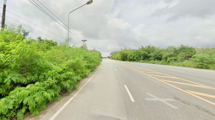 ขายที่ดิน - ขายที่ดินติดถนนใหญ่ กว้าง 270 เมตร พร้อมสวนยาง (บางส่วนมีทุเรียน) บ้านนา แกลง ระยอง
