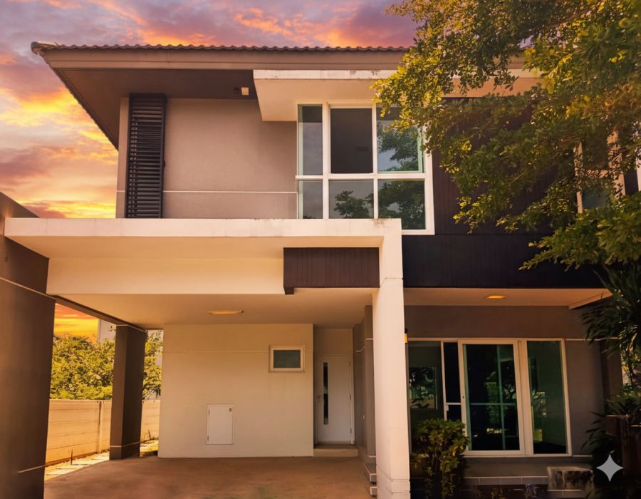 ขายบ้าน - ขายบ้านเดี่ยวบรรยากาศรีสอร์ท บ้านใหม่ 2 ชั้น 3 ห้องนอน 3 ห้องน้ำ