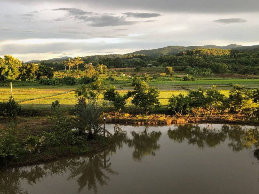 ขายบ้าน - ขายบ้านสวนติดลำน้ำทางขึ้นพระบาทสี่รอยโฉนดพร้อมโอน