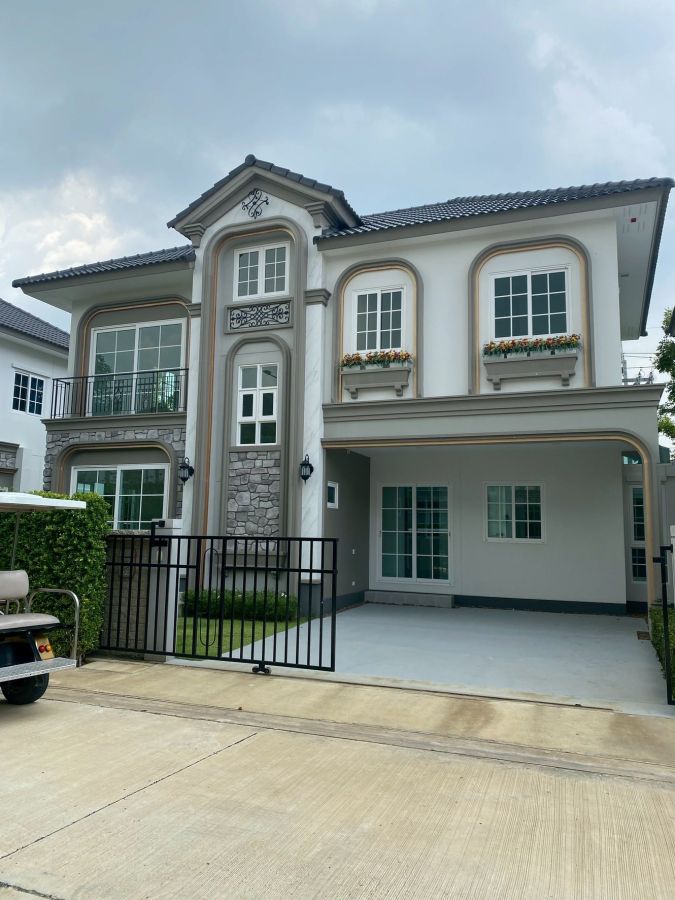 ให้เช่าบ้าน - ให้เช่าบ้านแฝด 2 ชั้น Grandio Bangna กม.5 หลังเมกะบางนา บ้านใหม่ เฟอร์ครบ พร้อมอยู่