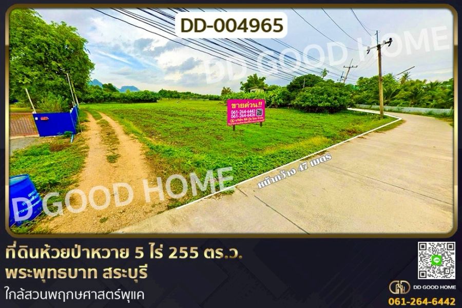ขายที่ดิน - ที่ดินห้วยป่าหวาย 5 ไร่ 255 ตร.ว.พระพุทธบาท สระบุรี ใกล้สวนพฤกษศาสตร์พุแค
