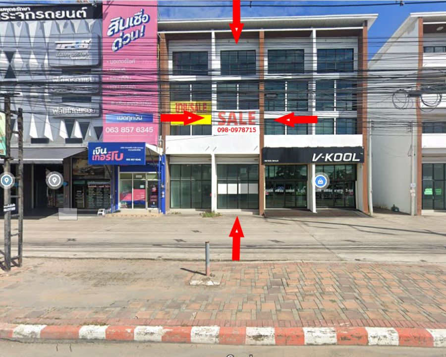 ขายอาคารพาณิชย์ / สำนักงาน - ขายอาคารพาณิชย์ 4 ชั้น มีชั้นลอย โครงการเรเนซองซ์ บางละมุง ติดถนนสุขุมวิท