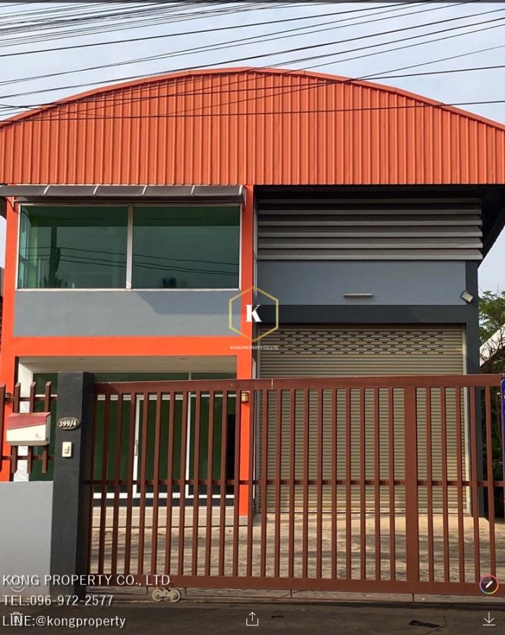 ให้เช่าโรงงาน / โกดัง - ให้เช่าโกดังพร้อมออฟฟิศ คลองมะเดื่อ กระทุ่มแบน สมุทรสาคร พื้นที่ 520 ตร.ม