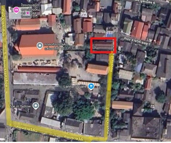 ขายทาวน์เฮาส์ - ขายเกสเฮ้าส์ ตึก 3ชั้น 20ห้อง ห้องน้ำในตัว เนื้อที่ 65 ตร.วา ราชวิถี เชียงใหม่