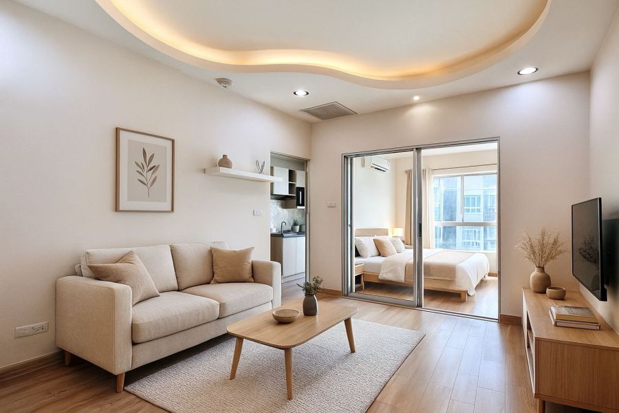 ขายคอนโด - ขาย The Kith Condo ลำลูกกา คลอง 2 ห้องสภาพดีพร้อมอยู่ ขนาด 28.85 ตารางเมตร ชั้น 3 ตำบลคูคต อำเภอลำลูกกา จังหวัดปทุมธานี