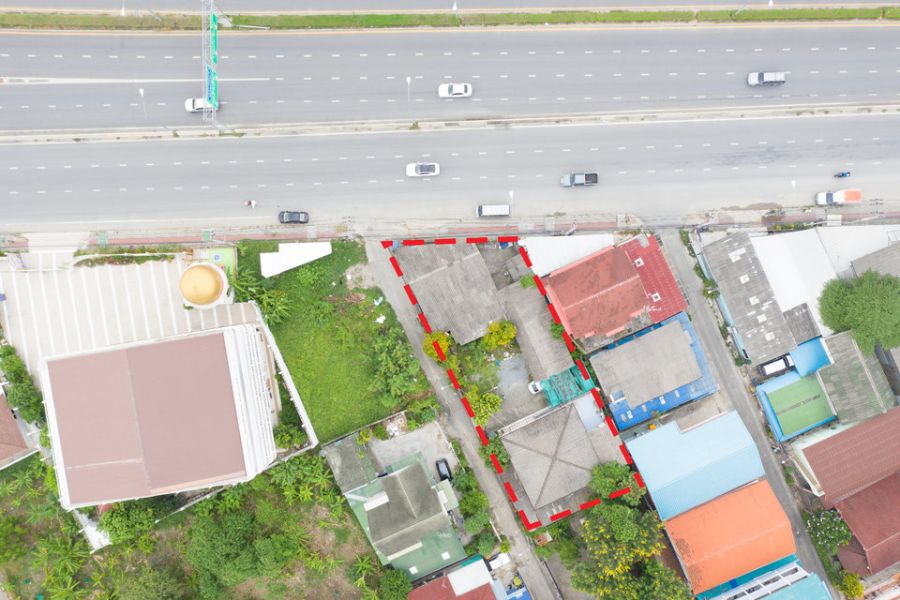 ให้เช่าที่ดิน - ให้เช่าที่ดินติดถนนราชพฤกษ์ สะพานมหาเจษฎาบดินทร์ บางกร่าง15 ติดถนน 2 ด้าน ต.บางกร่าง อ.เมืองนนทบุรี นนทบุรี