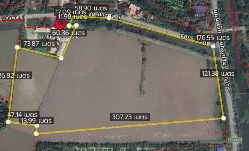 - ขายที่ดิน 36 ไร่ ถ.เลียบคลองเปรมประชากร จ.ปทุมธานี