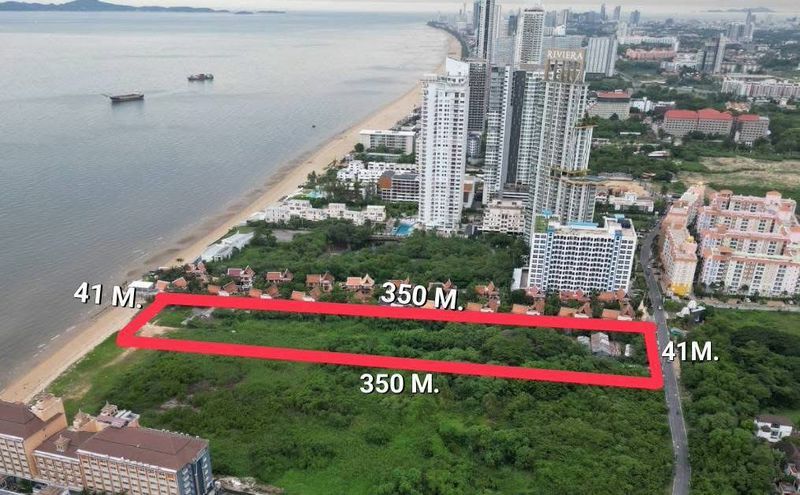 - ที่ดินทำเลทอง แปลงงาม ติดชายหาดนาจอมเทียน สัตหีบ ชลบุรี