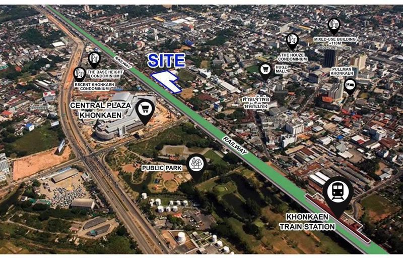 - ที่ดิน 4-3-93 ไร่ ใกล้เซ็นทรัลขอนแก่น ตำบลในเมือง อำเภอเมือง จังหวัดขอนแก่น