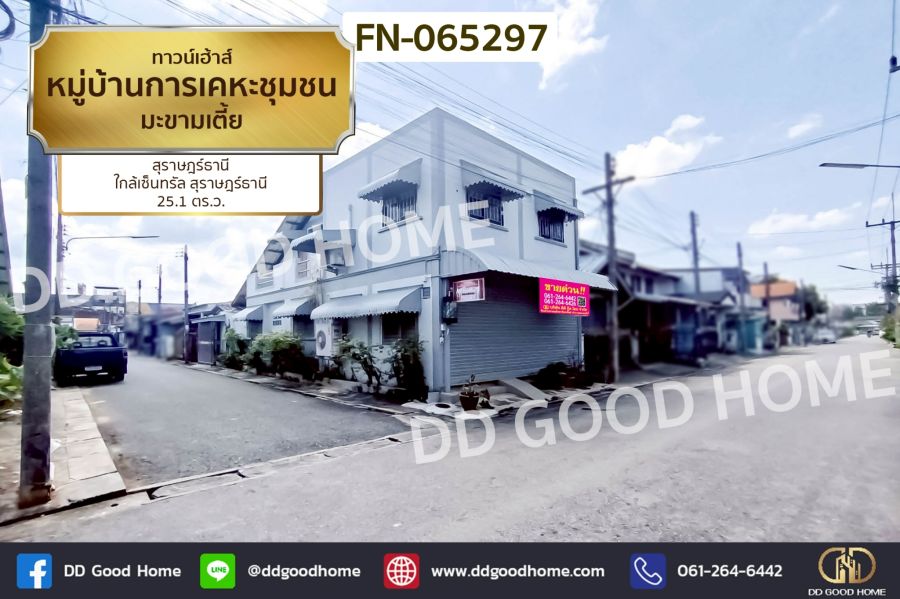 - ทาวน์เฮ้าส์ หมู่บ้านการเคหะชุมชน มะขามเตี้ย สุราษฎร์ธานี ใกล้เซ็นทรัล สุราษฎร์ธานี