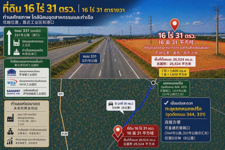 - ขายที่ดิน คลองกิ่วชลบุรี ราคาต่ำกว่าตลาด 331 62