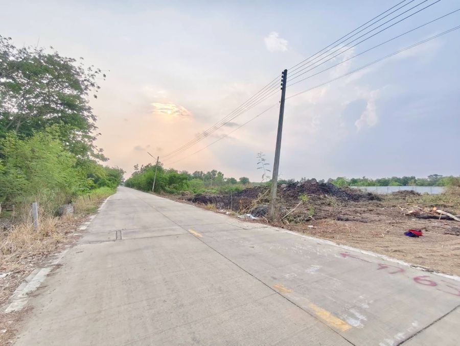 - ที่ดินถมแล้ว ติดถนนคอนกรีต อ.คลองหลวง ไกล้มอเตอร์เวย์
