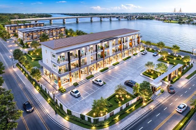 - วัดศรีเมือง 990ม. อาคารพาณิชย์ 3 ชั้น หลังมุม เศรษฐกิจ-คลองครุ เมืองสมุทรสาคร 2-3นอน 3น้ำ 18 ตร.ว. ติดถนนเศรษฐกิจสายหลัก กว้าง 20 เมตร