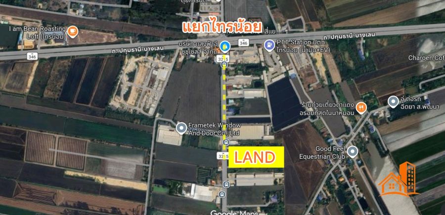 - ที่ดิน 18-0-0 ไร่ คลองขวาง ไทรน้อย นนทบุรี