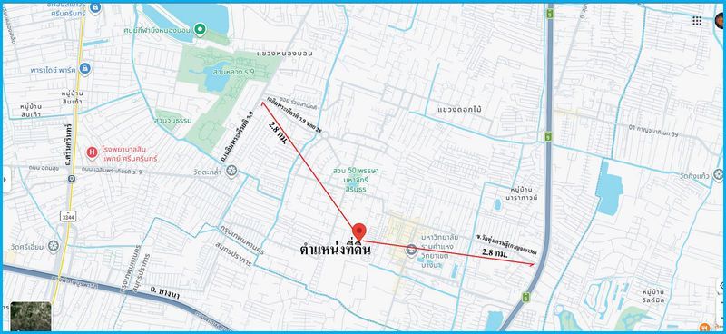 - ขายถูกต่ำกว่าราคาตลาดที่ดินถนนเฉลิมพระเกียรติ ร.9 ซอย28 เนื้อที่ 385 ตารางวา แขวงดอกไม้ เขตประเวศ กรุงเทพฯ 10250
