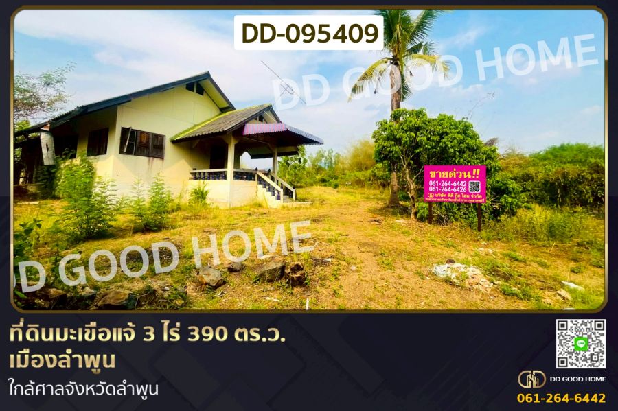 - ที่ดินมะเขือแจ้ 3 ไร่ 390 ตร.ว. เมืองลำพูน ใกล้ศาลจังหวัดลำพูน