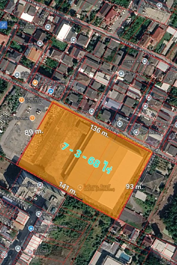 - ขายที่ดินทำเลทอง 7-3-68 ไร่ ถนนแจ้งวัฒนะ ซอย 4 แยก 9 ใกล้สถานีรถไฟฟ้า ราชภัฏพระนคร แขวงอนุสาวรีย์ เขตบางเขน กรุงเทพๆ